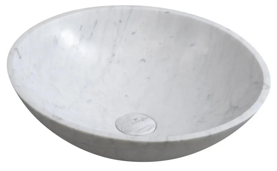 Sapho Blok - Waskom, diameter 42 cm, zonder overloop, carrara 2401-42