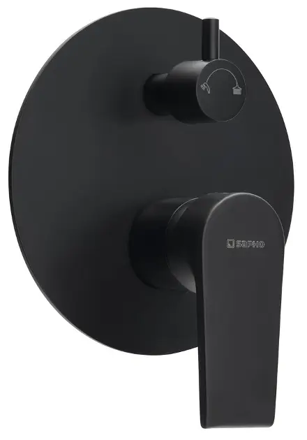 Sapho Kai - Sprchová batéria pod omietku s telesom, 2 výstupy, matná čierna KA43/15