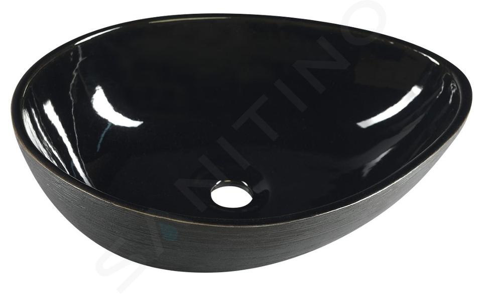 Sapho Priori - Umývadlová misa, 510x380 mm, bez prepadu, čierna PI030
