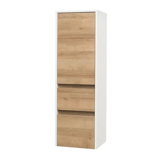 Levně Mereo Opto - Skříňka 40x125x36 cm, 2 zásuvky, 1 dvířka, pravá, bílá/dub CN934P
