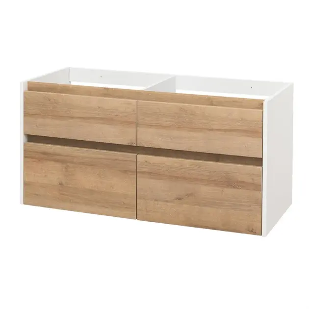Levně Mereo Opto - Umyvadlová skříňka 121x58x46 cm, 4 zásuvky, bílá/dub CN933S