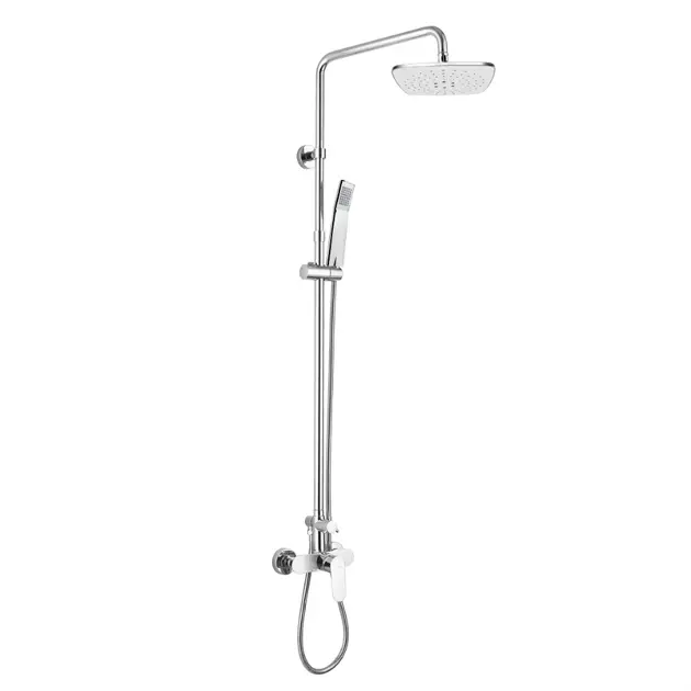 Mereo Viana - Sprchový set s baterií, 23x23 cm,  1 proud, bílá/chrom CBE60104SB