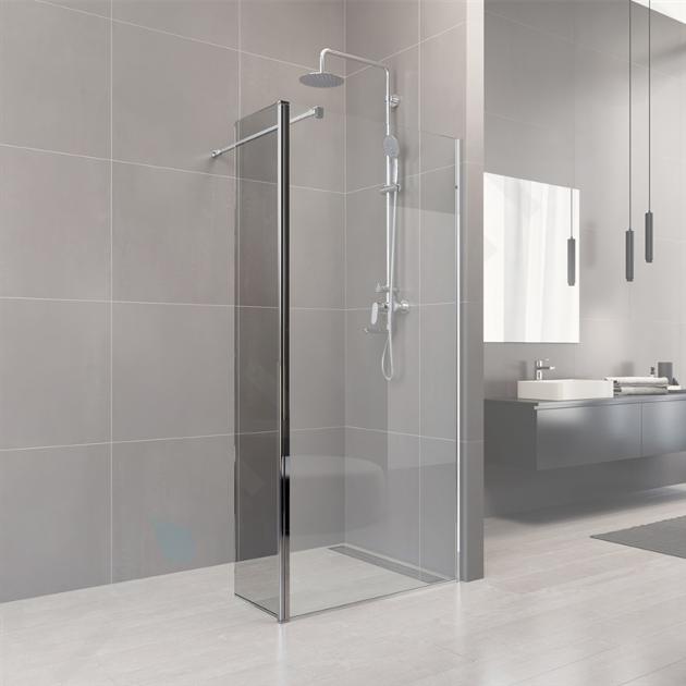 Mereo Novea - Boční stěna pro Walk-in, 350x2000 mm, chrom/čiré sklo CK10635S