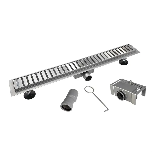 Mereo Rynny odpływowe - Rynna ze stali nierdzewnej z rusztem listwowym 70x7 cm CZ121