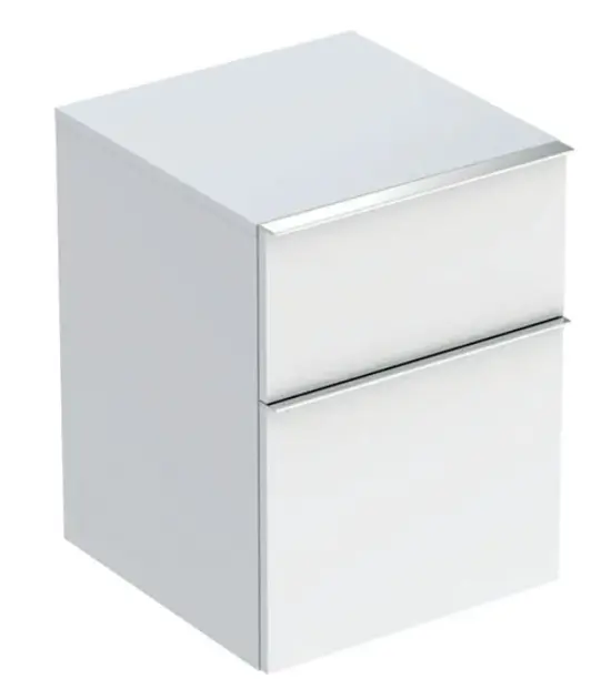 Geberit iCon - Oldalszekrény, 450x600x476 mm, 2 fiókkal, fényes fehér színű 502.315.01.2
