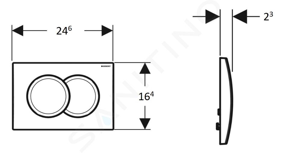 Geberit Delta01 - Placca di comando, bianco alpino 115.107.11.1