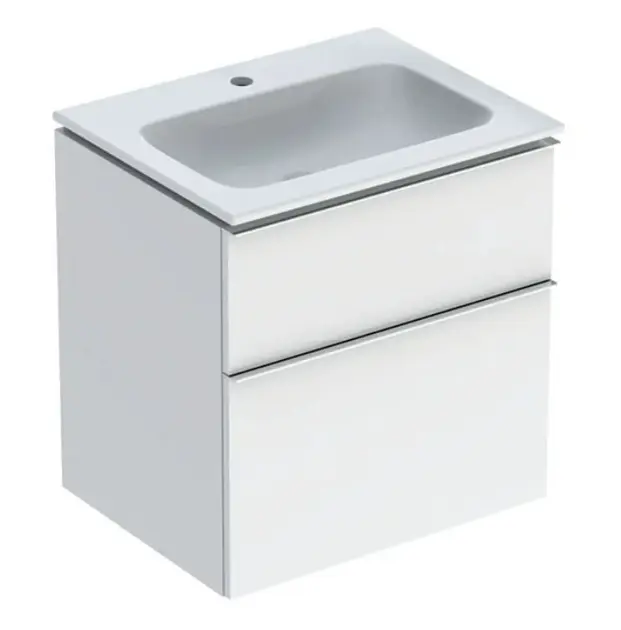 Geberit iCon - Meuble avec lavabo, 60x63x48 cm, KeraTect, blanc brillant 502.331.01.2