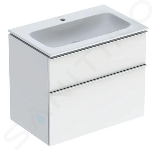 Geberit iCon - Meuble avec lavabo, 75x63x48 cm, KeraTect, blanc brillant 502.332.01.2