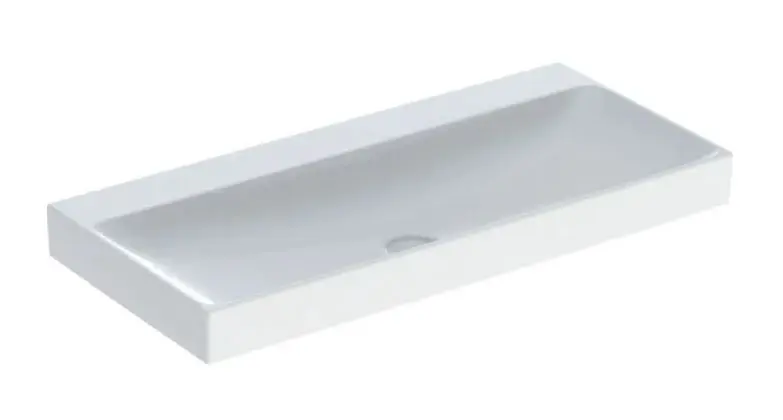 Geberit ONE - Lavabo 1050x480x140 mm, senza troppopieno, senza foro per miscelatore, KeraTect, bianco 505.021.01.4