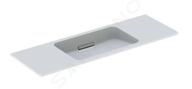 Geberit ONE - Waschtisch 1200x400x130 mm, ohne Überlauf, ohne Hahnloch, waagerechter Abgang, KeraTect, weiß 500.392.01.1