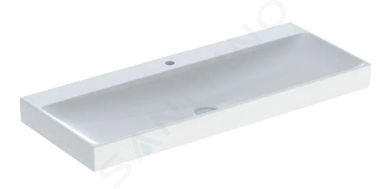 Geberit ONE - Lavabo 120x48x14 cm, sans trop-plein, avec trou pour robinetterie, KeraTect, blanc 505.020.01.5