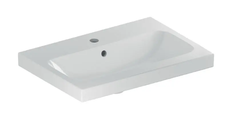 Geberit iCon - Umywalka 600x420x170 mm, z przelewem, z otworem na baterię, biała 501.841.00.1