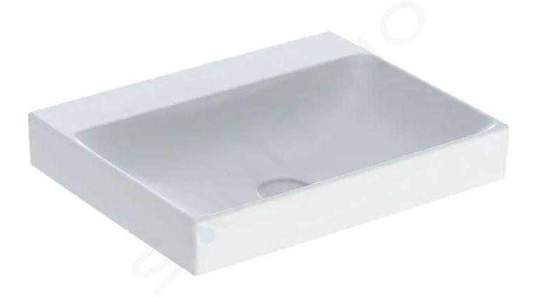 Geberit ONE - Lavabo 600x480x140 mm, senza troppopieno, senza foro per miscelatore, KeraTect, bianco 505.021.01.1