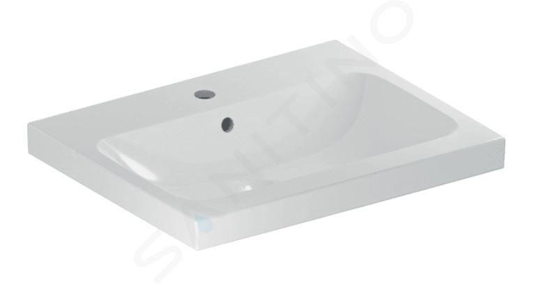 Geberit iCon - Lavabo 600x480x160 mm, con troppopieno, con foro per miscelatore, bianco 501.834.00.1