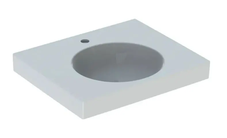 Geberit Preciosa II - Waschtisch 60x50x17 cm, ohne Überlauf und mit einem Hahnloch, weiß 123262000