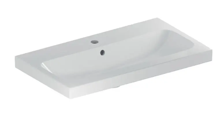 Geberit iCon - Lavabo 75x42x17 cm, avec trop-plein, avec trou pour robinetterie, KeraTect, blanc 501.842.00.2
