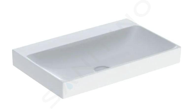 Geberit ONE - Lavabo 75x48x14 cm, sin rebosadero, sin orificio para grifo, KeraTect, blanco 505.021.01.2