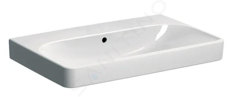 Geberit Smyle Square - Umyvadlo 75x48x17 cm, s přepadem, bez otvoru pro baterii, bílá 500.249.00.2