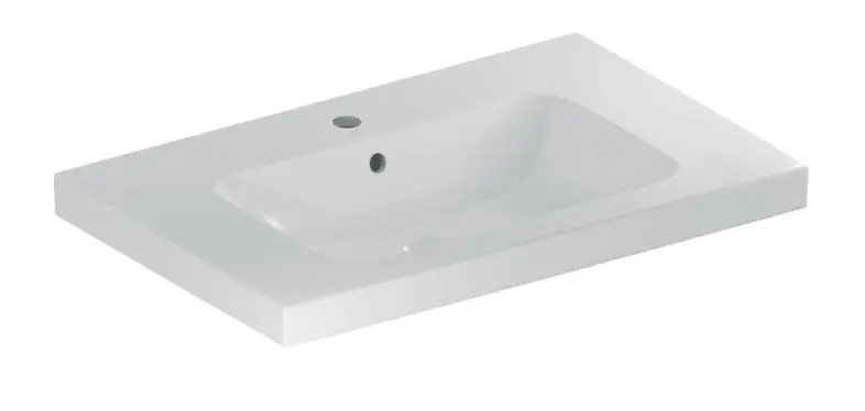 Levně Geberit iCon - Umyvadlo 90x48x16 cm, s přepadem, s otvorem pro baterii, KeraTect, bílá 501.840.00.2