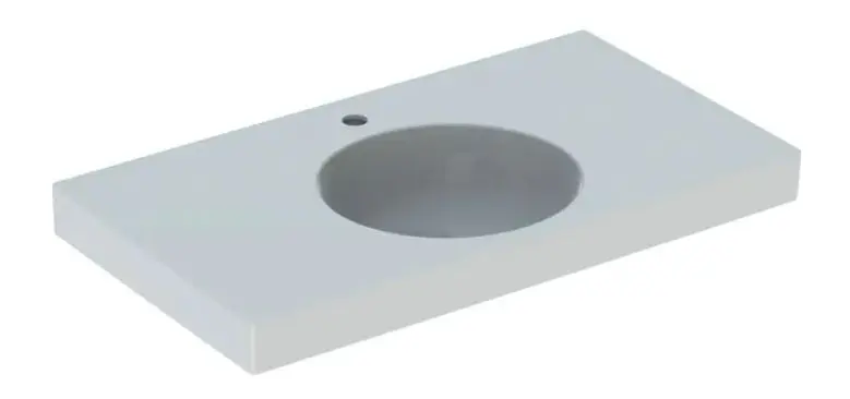 Geberit Preciosa II - Waschtisch 90x50x17 cm, ohne Überlauf, mit Hahnloch, weiß 123292000