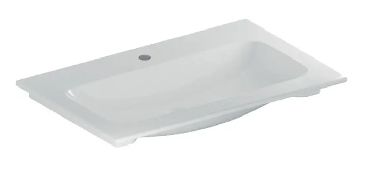 Geberit iCon - Meuble-lavabo 750x480x130 mm, sans trop-plein, avec trou pour robinetterie, KeraTect, blanc 501.844.00.2