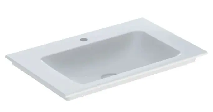 Geberit ONE - Bútor mosdókagyló 750x480x140 mm, túlfolyó nélkül, csaptelepfurattal, KeraTect, fehér 505.010.01.2