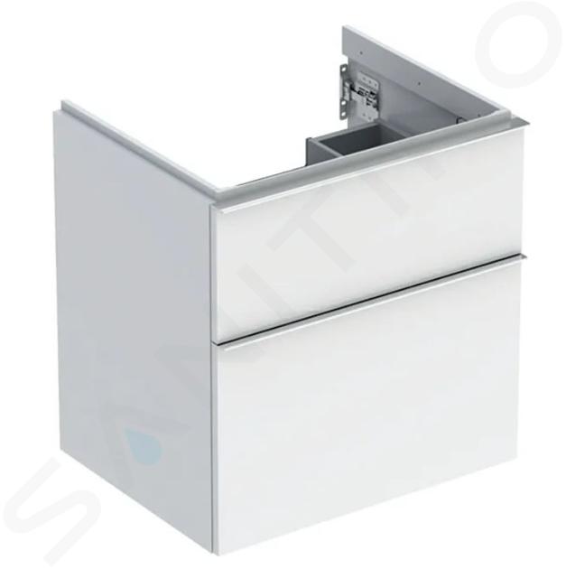 Geberit iCon - Meuble sous lavabo 59x62x48 cm, 2 tiroirs, blanc brillant 502.303.01.2