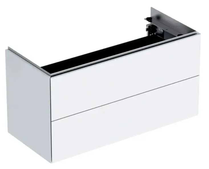 Geberit ONE - Mueble de lavabo 895x465x395 mm, 2 cajones, con iluminación LED y control de desagüe, blanco brillante 500.385.01.1