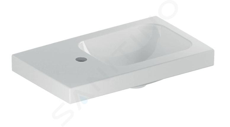 Geberit iCon - Lavamani 530x310x130 mm, senza troppopieno, foro per miscelatore a sx, KeraTect, bianco 501.833.00.2