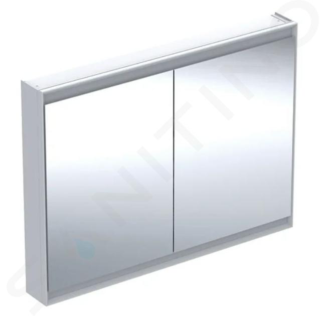 Geberit ONE - Armoire miroir avec éclairage LED, 120x90x15 cm, 2 portes, aluminium 505.815.00.1