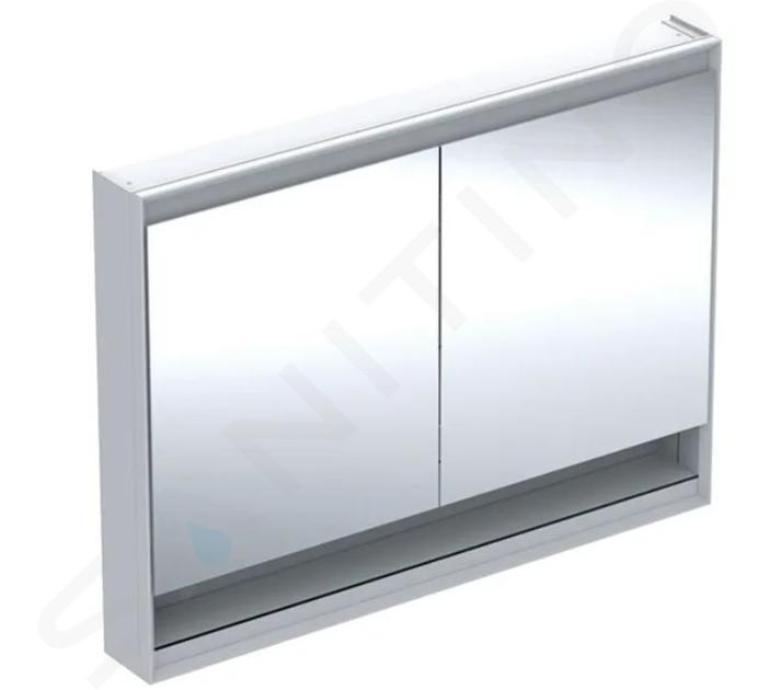 Geberit ONE - Mueble con espejo con iluminación LED, 120x90x15 cm, 2 puertas, con nicho, blanco 505.835.00.2