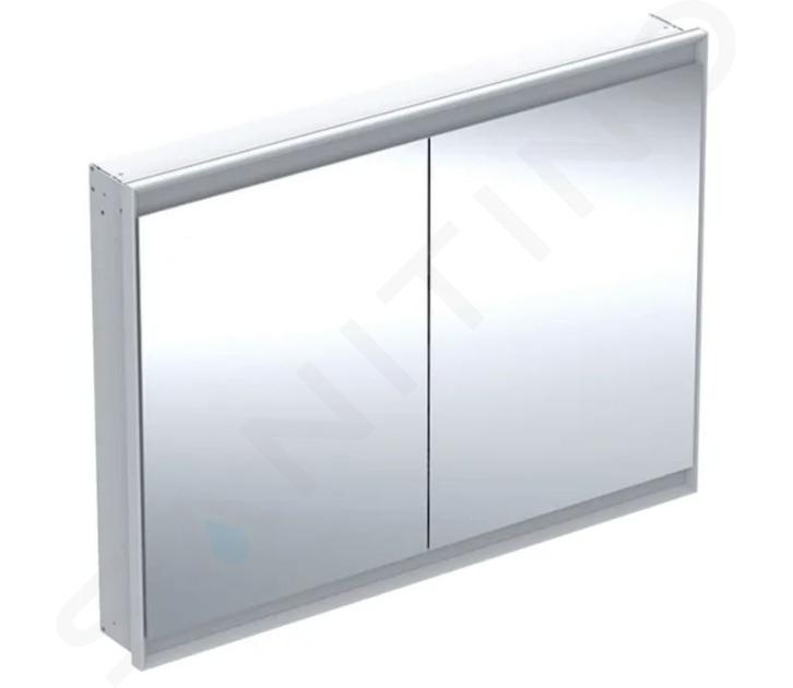 Geberit ONE - Zrkadlová skrinka s LED osvetlením, 120x90x15 cm, 2 dvierka, vstavaná, hliník 505.805.00.1