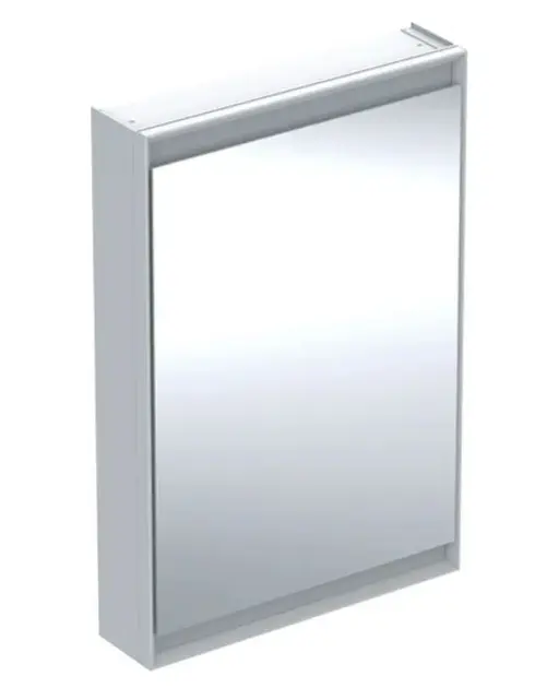 Levně Geberit ONE - Zrcadlová skříňka s LED osvětlením, 60x90x15 cm, panty vlevo, hliník 505.810.00.1