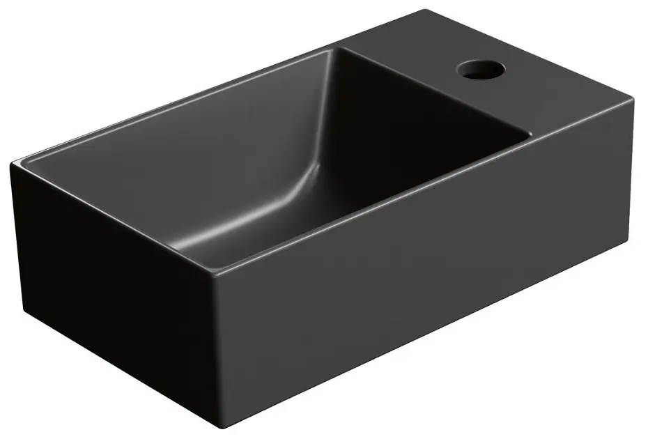 Sapho GSI Kube X - Umivaonik 40 x 23 cm, bez prelijevanja, s otvorom za slavinu, mat crna 9484126