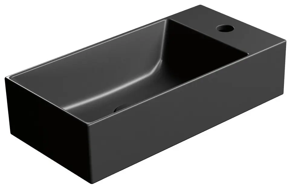 Sapho GSI Kube X - Umivaonik 50 x 25 cm, bez prelijevanja, s otvorom za slavinu, mat crna 9486126