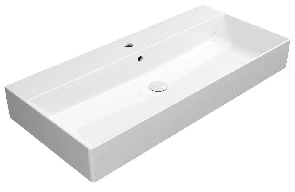 Sapho GSI Kube X - Умивалник 100х47 см, с преливник, отвор за кран, ExtraGlaze, бял 9423111