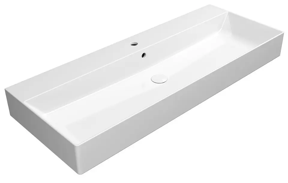 Sapho GSI Kube X - Умивалник 120х47 см, с преливник, отвор за смесител, ExtraGlaze, бял 9424111