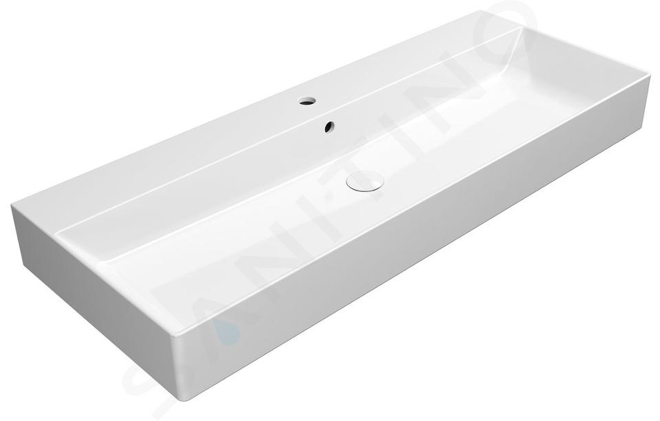 Sapho GSI Kube X - Lavabo 1200x470 mm, avec trop-plein, trou de robinetterie, ExtraGlaze, blanc 9424111