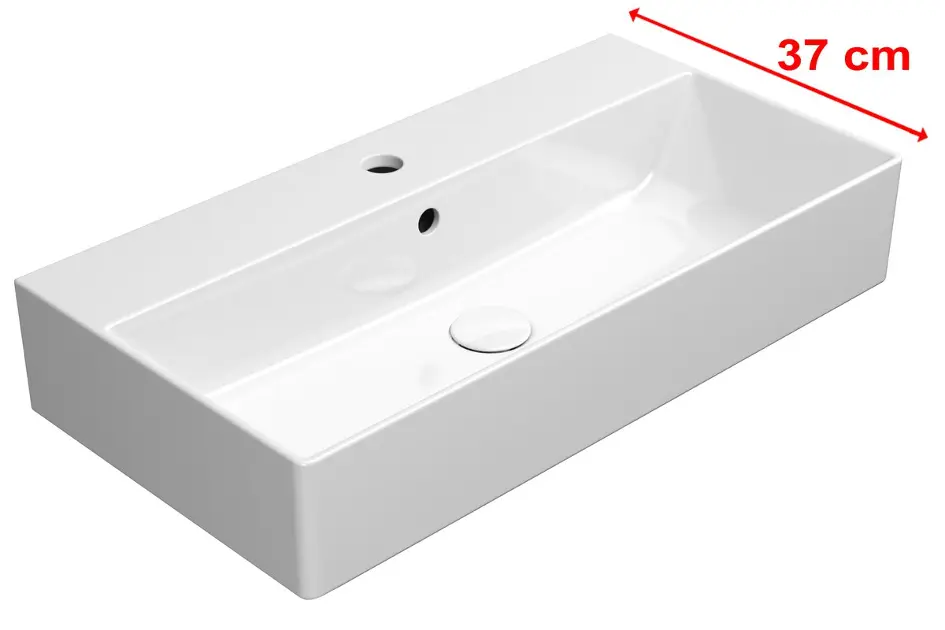 Sapho GSI Kube X - Umivaonik 70 x 37 cm, s prelivom, otvorom za slavinu, ExtraGlaze, bijeli 9455111