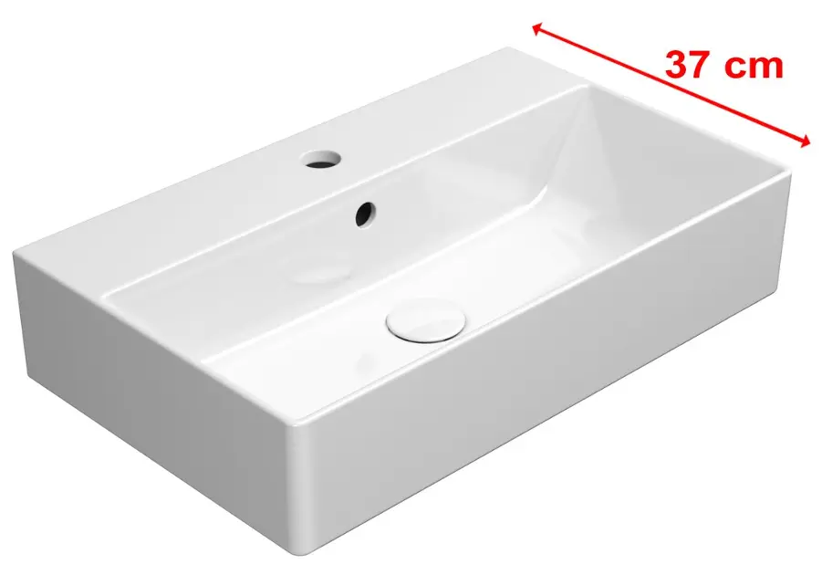 Sapho GSI Kube X - Umývadielko 60x37 cm, s prepadom, otvor na batériu, ExtraGlaze, biela 9454111