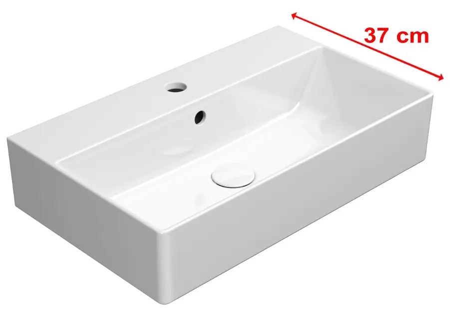 Sapho GSI Kube X - Umivaonik 60 x 37 cm, s prelijevanjem, otvorom za slavinu, ExtraGlaze, bijeli 9454111