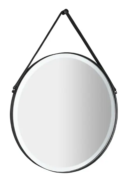 Sapho Miroirs - Miroir Orbiter avec éclairage LED, diamètre 60 cm, noir mat ORL060