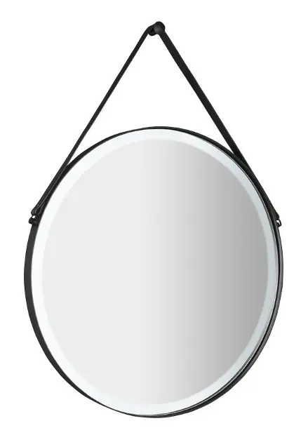 Sapho - Orbiter zrcalo s LED rasvjetom, promjer 60 cm, mat crna ORL060