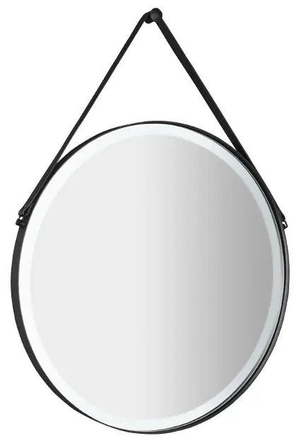 Sapho - Orbiter zrcalo s LED rasvjetom, promjer 70 cm, mat crna ORL070