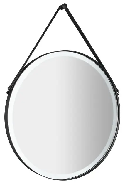 Levně Sapho Zrcadla - Zrcadlo Orbiter s LED osvětlením, průměr 70 cm, matná černá ORL070