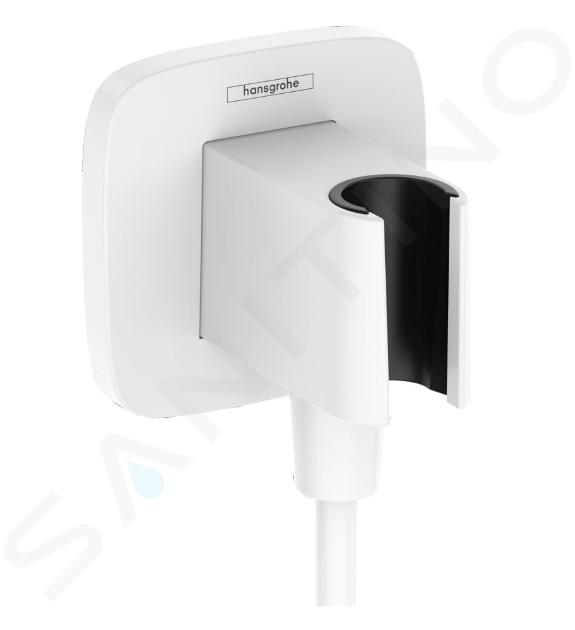 Hansgrohe Fixfit - Codo de ducha con soporte, blanco mate 26887700