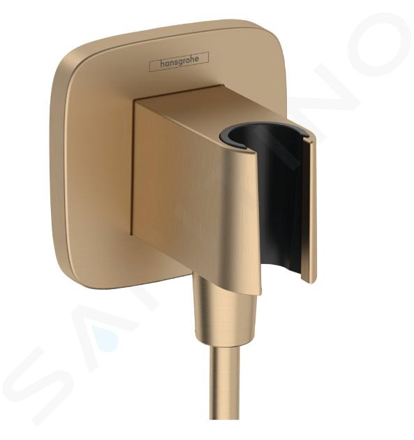 Hansgrohe Fixfit - Codo de ducha con soporte, bronce cepillado 26887140