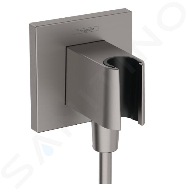 Hansgrohe Fixfit - Wandanschlussbogen mit Brausehalter, schwarz Chrom gebürstet 26889340