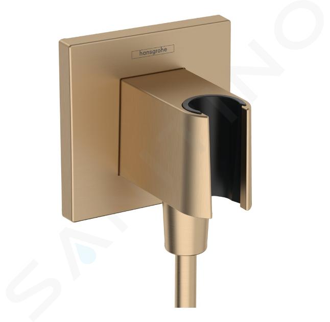 Hansgrohe Fixfit - Codo de ducha con soporte, bronce cepillado 26889140