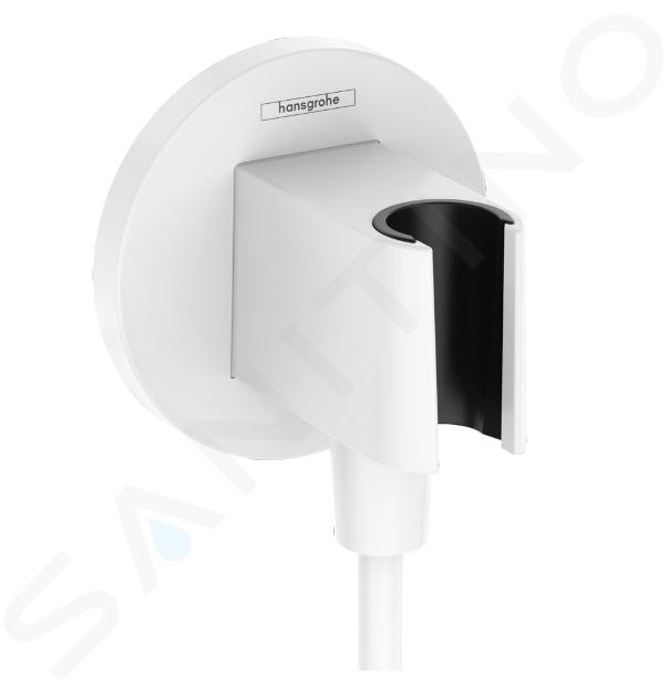 Hansgrohe Fixfit - Codo de ducha con soporte, blanco mate 26888700